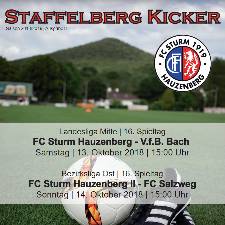 Staffelberg Kicker zum Heimspiel gegen V.f.B. Bach ist online
