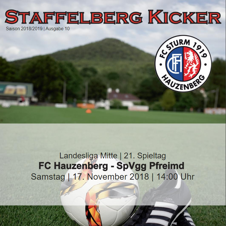 Staffelberg Kicker zum Heimspiel gegen die SpVgg Pfreimd ist online