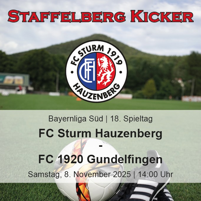Staffelberg Kicker zum Heimspiel gegen den FC 1920 Gundelfingen