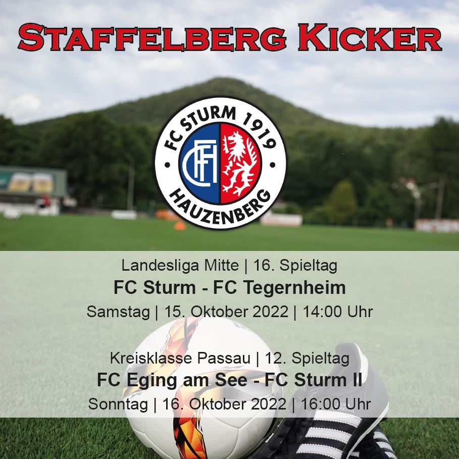 Staffelberg Kicker zum Heimspiel gegen den FC Tegernheim