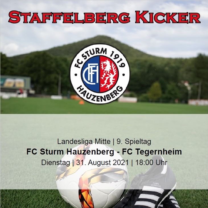 Staffelberg Kicker zum Heimspiel gegen den FC Tegernheim ist online